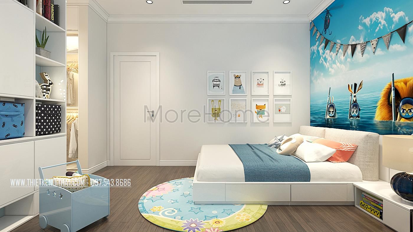 Thiết kế nội thất phòng ngủ trẻ con cho nhà đẹp 5 tầng